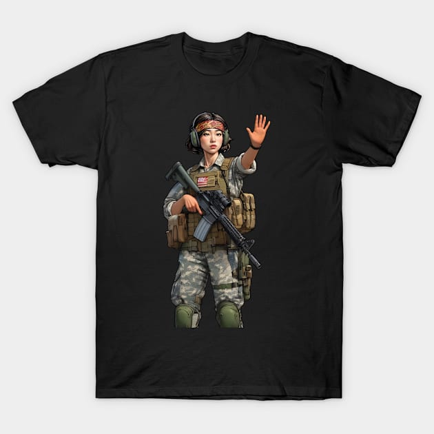 Tactical Girl T-Shirt by Rawlifegraphic